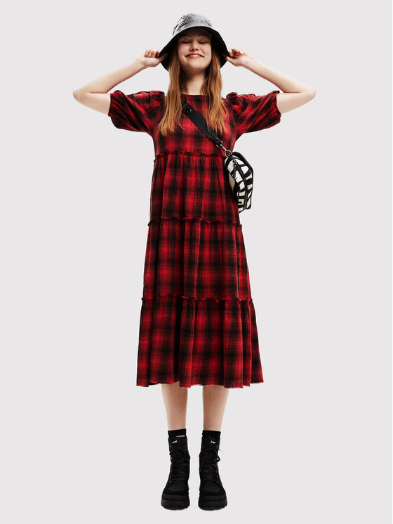 Desigual Desigual Φόρεμα καθημερινό Khan 22WWVW51 Κόκκινο Regular Fit