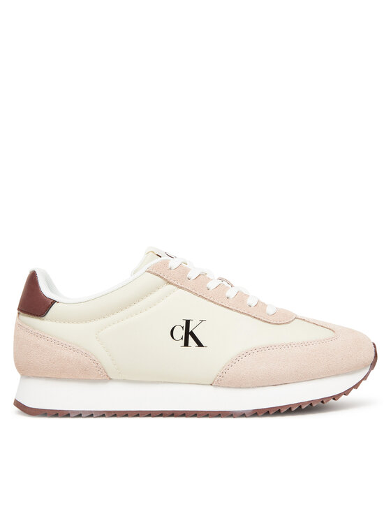 Sneakers Calvin Klein Jeans Runner Laceup Mg Nylon Mix YW0YW01828 Écru