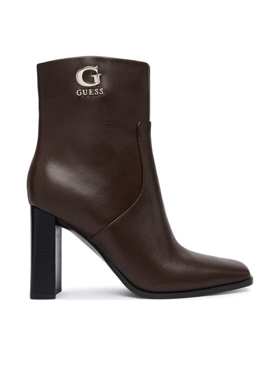 Guess Guess Botki FLFGED LEA10 Brązowy ciemny