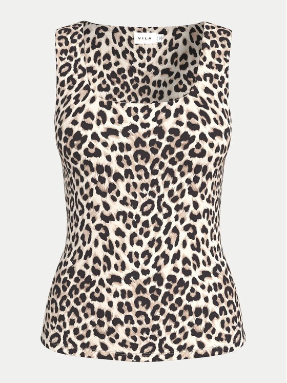 Vila Vila Top Kenza 14106850 Smeđa Slim Fit