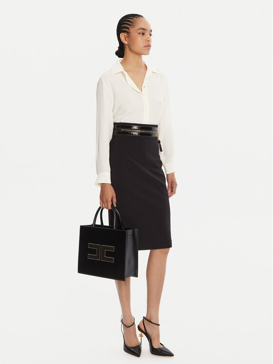 Elisabetta Franchi Elisabetta Franchi Пола тип молив GO-130-56E2 Черен Regular Fit