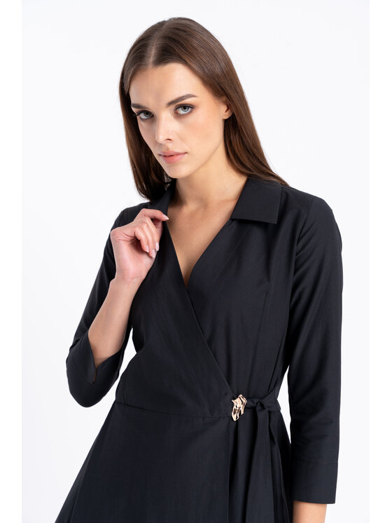 CLICK CLICK Φόρεμα καθημερινό 60-6168 Μαύρο Flare Fit