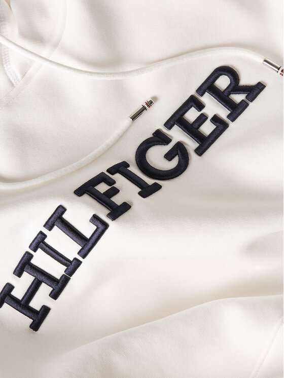 Tommy Hilfiger Tommy Hilfiger Mikina Monotype Embro MW0MW33062 Biela Regular Fit