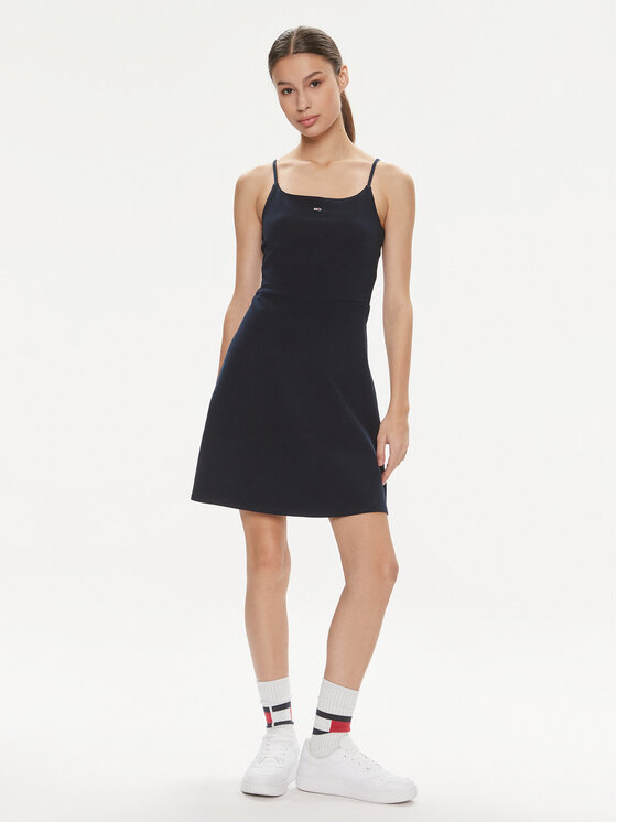 Tommy Jeans Tommy Jeans Vasarinė suknelė Essential DW0DW17988 Tamsiai mėlyna Slim Fit