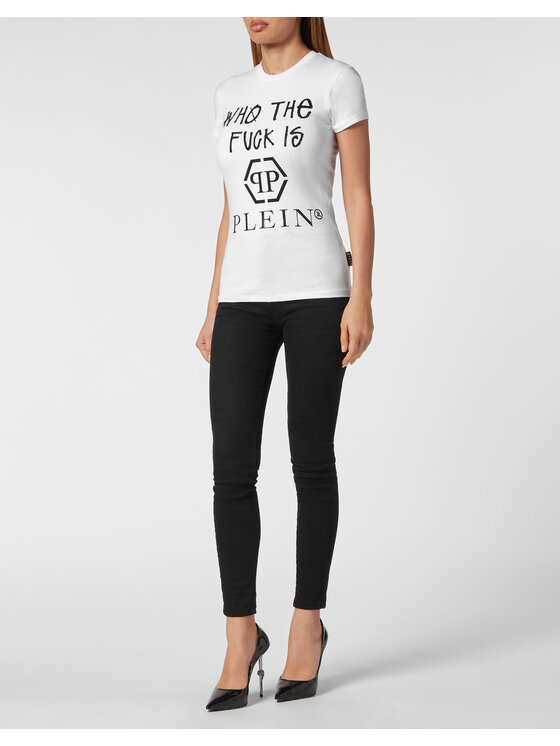 PHILIPP PLEIN PHILIPP PLEIN T-Shirt 19385 Bílá Skin Tight Fit