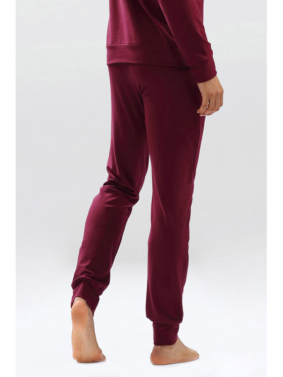 DKaren Lingerie DKaren Lingerie Spodnie dresowe Justin Męske Bordowy Classic Fit