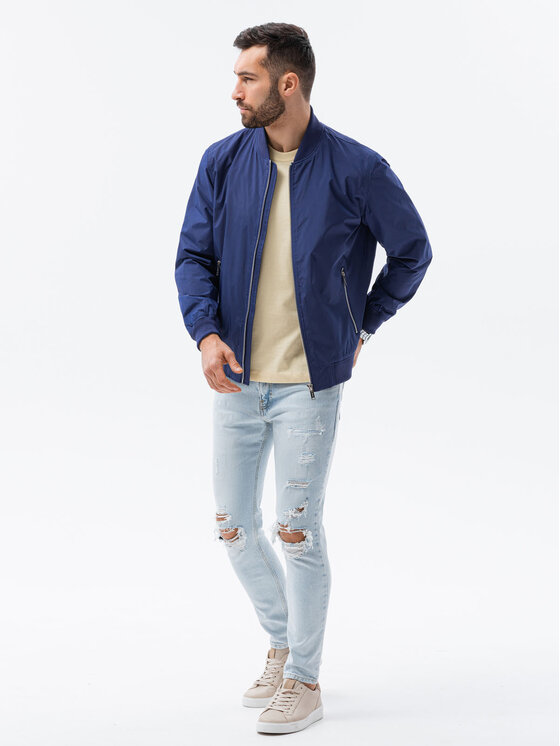 Ombre Ombre Bunda bomber C439 Tmavomodrá Regular Fit