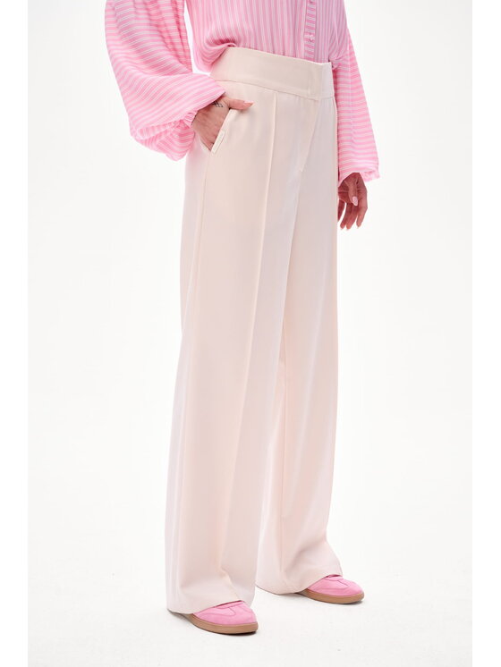 blue shadow blue shadow Spodnie damskie Demi Écru Regular Fit