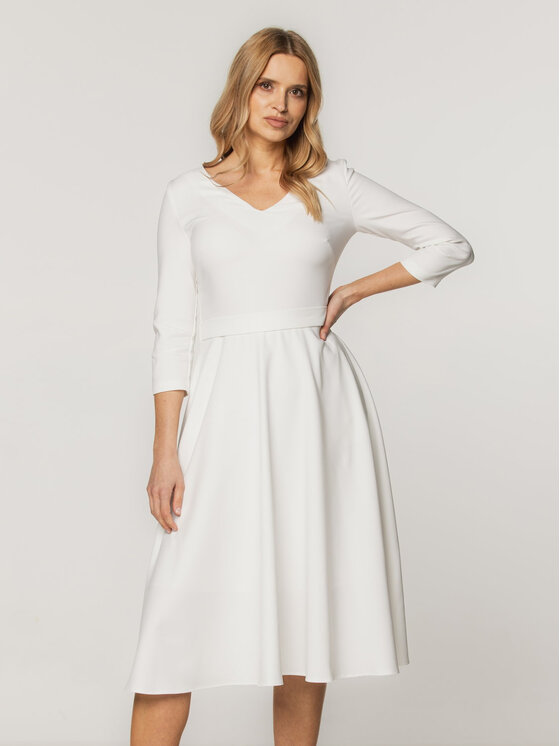 Willsoor Willsoor Sukienka koktajlowa 67865 Biały A-Line Fit