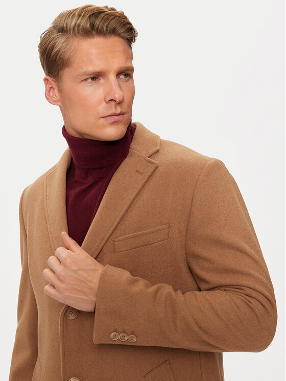 Pierre Cardin Pierre Cardin Płaszcz wełniany C4 83100.6130 Brązowy Regular Fit