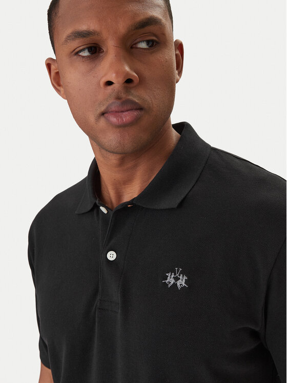 La Martina La Martina Polo BPMP01 PK031 Melns Regular Fit