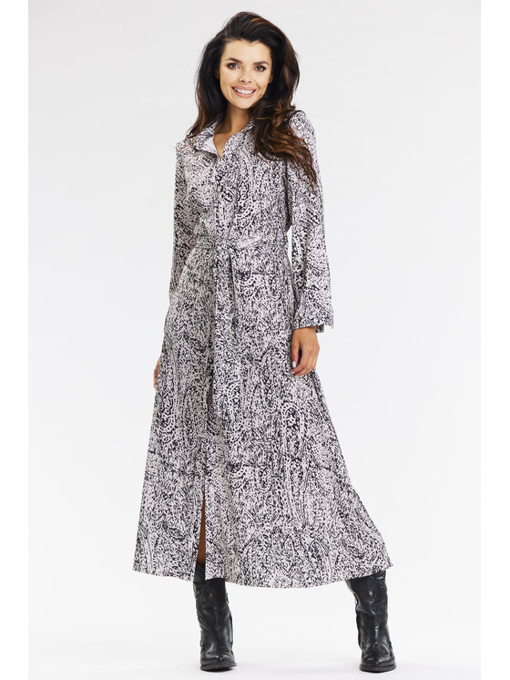 Awama Awama Sukienka koszulowa A665 Czarny Basic Fit