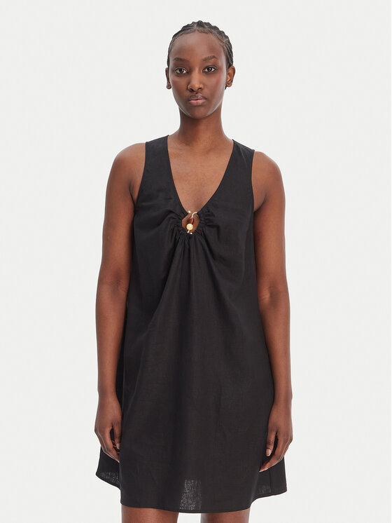 Seafolly Seafolly Лятна рокля Palermo 55508-DR Черен Regular Fit