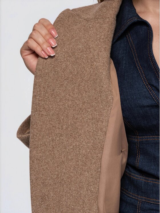 Ombre Ombre Płaszcz przejściowy OW-COLC-0130 Brązowy Relaxed Fit