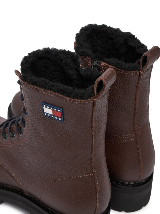 Tommy Jeans Tommy Jeans Turistická obuv Tjw Urban Laceup Boot Wl EN0EN02906 Hnědá