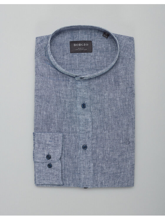 Borgio Borgio Koszula lentini Granatowy Slim Fit