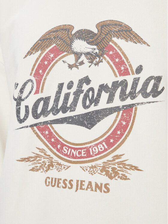 Guess Jeans Guess Jeans Bluza 183464 Biały Classic Fit