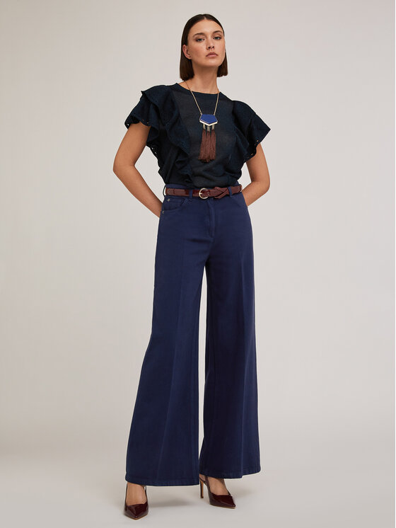 Motivi Motivi Pantaloni di tessuto P733Q003789N039 Blu Over Fit