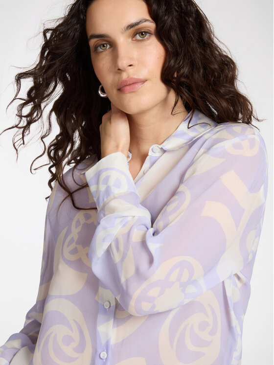 Elena Mirò Elena Mirò Koszula 5001P000316N002 Fioletowy Regular Fit