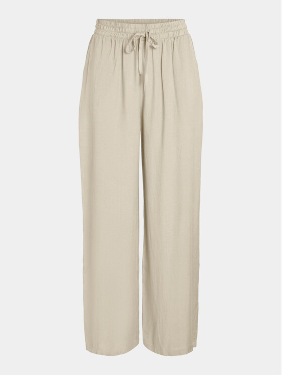 Vila Vila Hlače iz tkanine Pricil 14079560 Bež Loose Fit
