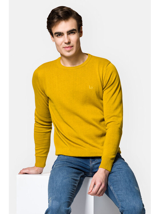 Lancerto Lancerto Sweter Jason SW073222000076 Żółty Regular Fit