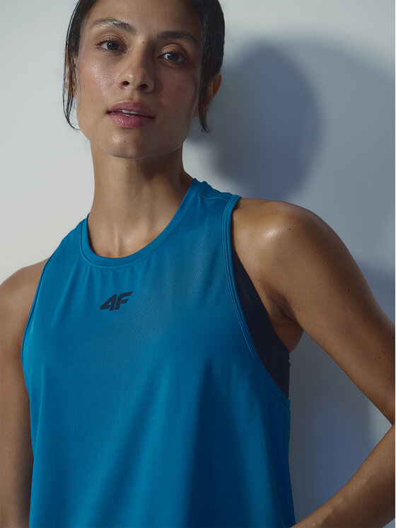 4F 4F Top LUMINOUS FLIGHT Turkusowy Regular Fit
