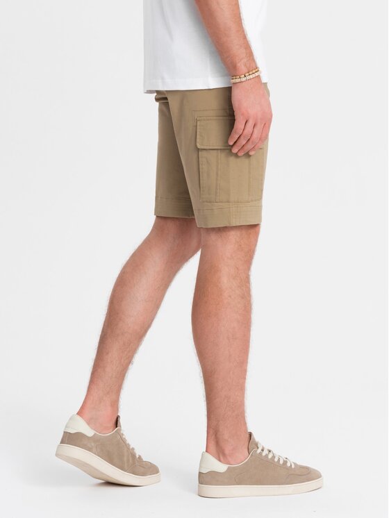 Ombre Ombre Szorty materiałowe OM-SRCG-0133 Brązowy Cargo Fit