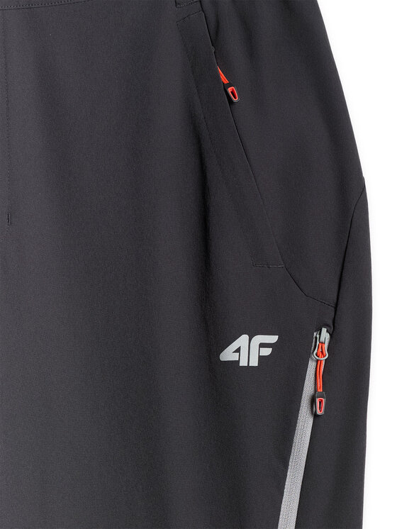 4F 4F Spodnie outdoor TREKKING Czarny Regular Fit