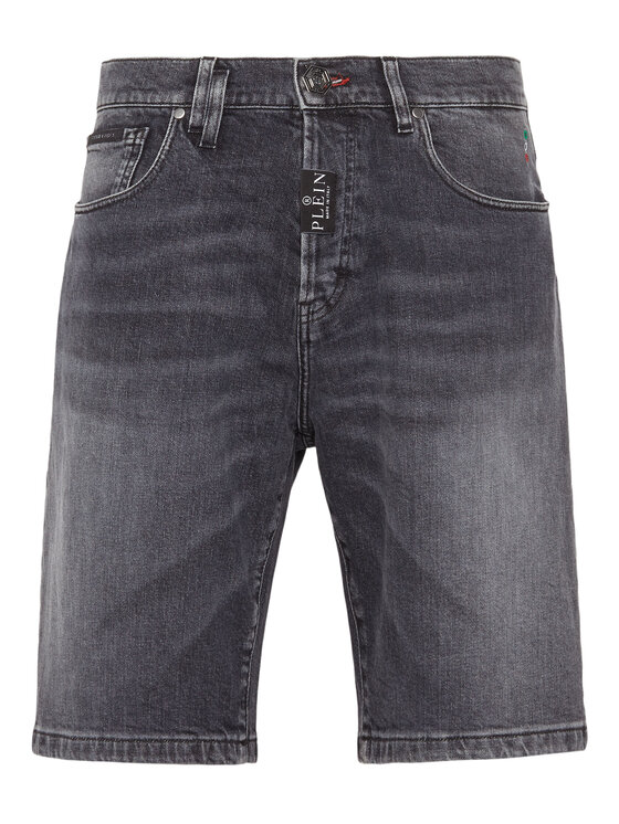 PHILIPP PLEIN PHILIPP PLEIN Szorty jeansowe 9243 Szary Loose Fit