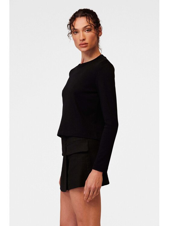 LE POSSÉ LE POSSÉ Bluzka TDZDR Czarny Slim Fit
