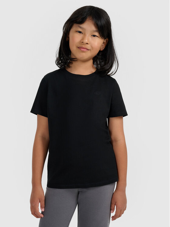 4F 4F T-Shirt BASIC+ Czarny Regular Fit
