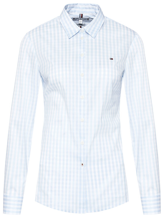 Tommy Hilfiger Marškiniai WW0WW30307 Mėlyna Slim Fit • Modivo.lt