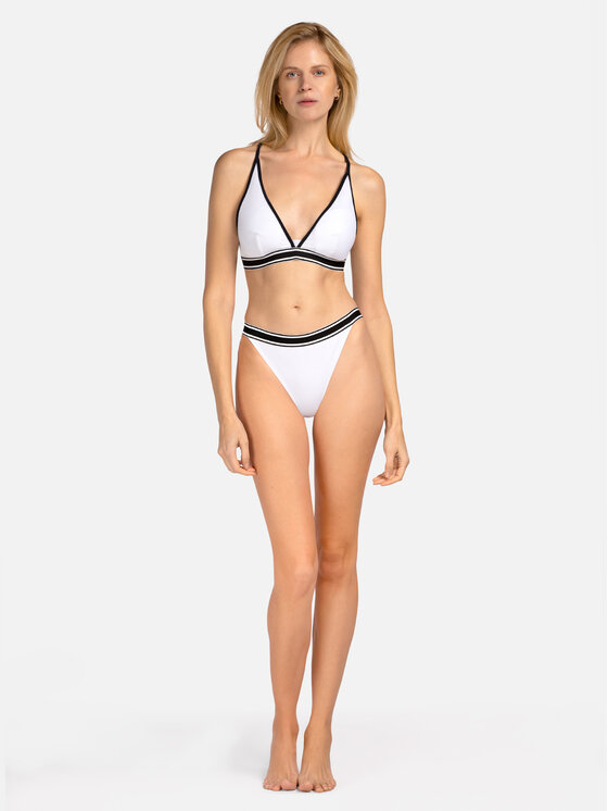 Miss Lou Miss Lou Bikini pezzo sopra G-AW1-B Bianco