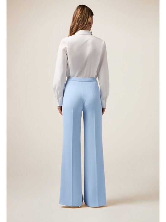 Oltre Oltre Pantaloni di tessuto P041R008511N004 Turchese Baggy Fit