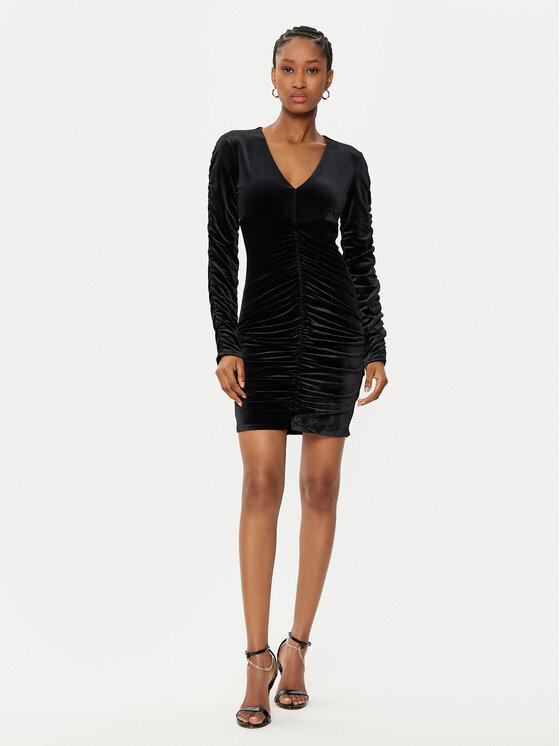 Guess Guess Koktel haljina W5RK30 KCM62 Crna Bodycon Fit