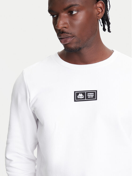 Kappa Kappa Felpa Authentic Nymphe 321Y1MW Bianco Comfort Fit