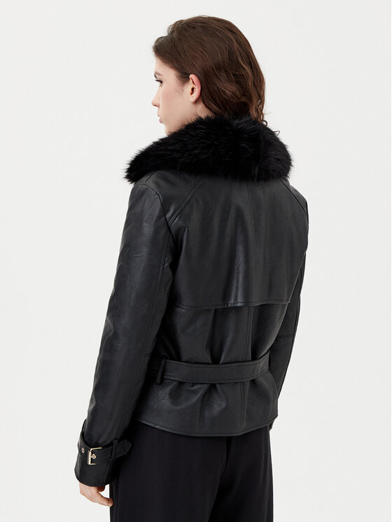 Motivi Motivi Яке от имитация на кожа R396Q000922N Черен Slim Fit