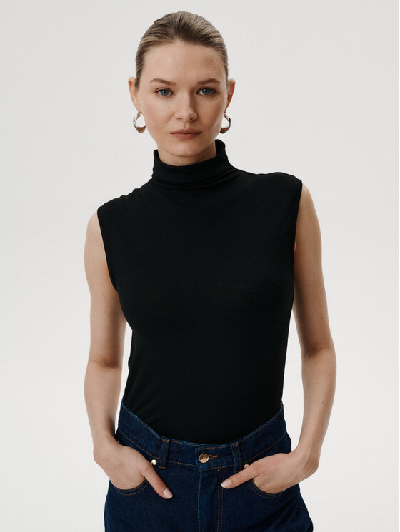 MARI PRETI MARI PRETI Top Stttile Nero Regular Fit