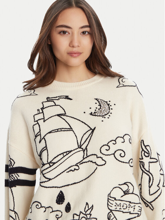 PINKO PINKO Sweater Andros 105427 A2PK Ekru Regular Fit