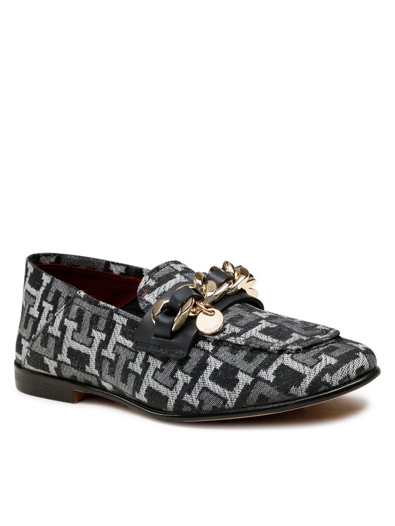 Tommy Hilfiger Tommy Hilfiger Loaferice Chain Loafer Denim FW0FW06930 Tamnoplava