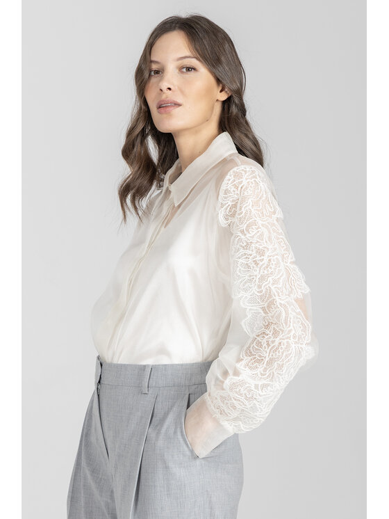 Deni Cler Milano Deni Cler Milano Koszula T-DC-1442-F2-80-11-1 Kremowy Regular Fit