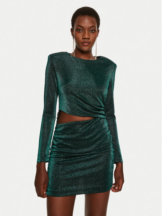 Simona Corsellini Simona Corsellini Cocktail obleka A24CEAB052 Zelena Slim Fit