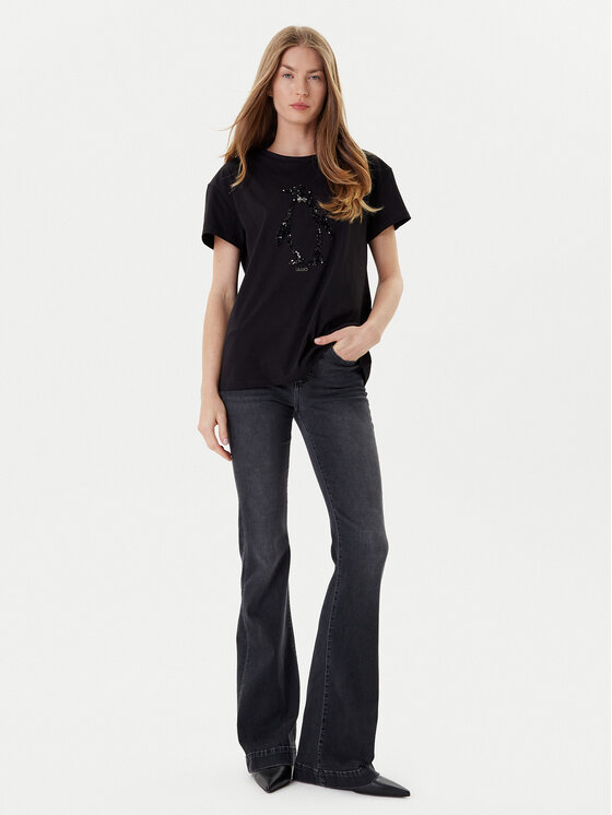Liu Jo Liu Jo T-Shirt MF5412 JS923 Czarny Regular Fit