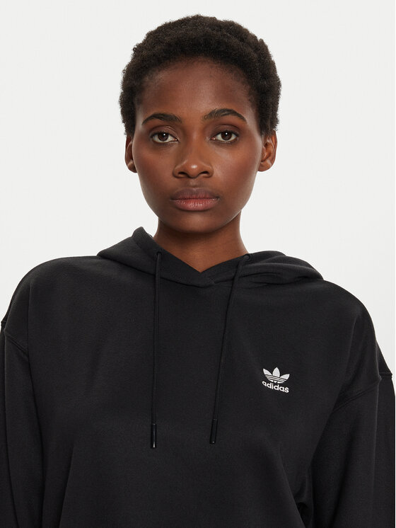 adidas adidas Bluza Trefoil IU2421 Czarny Loose Fit