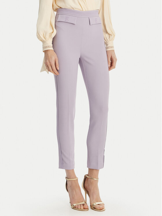 Elisabetta Franchi Pantaloni din material PA-170-61E2-V290 Violet Regular Fit
