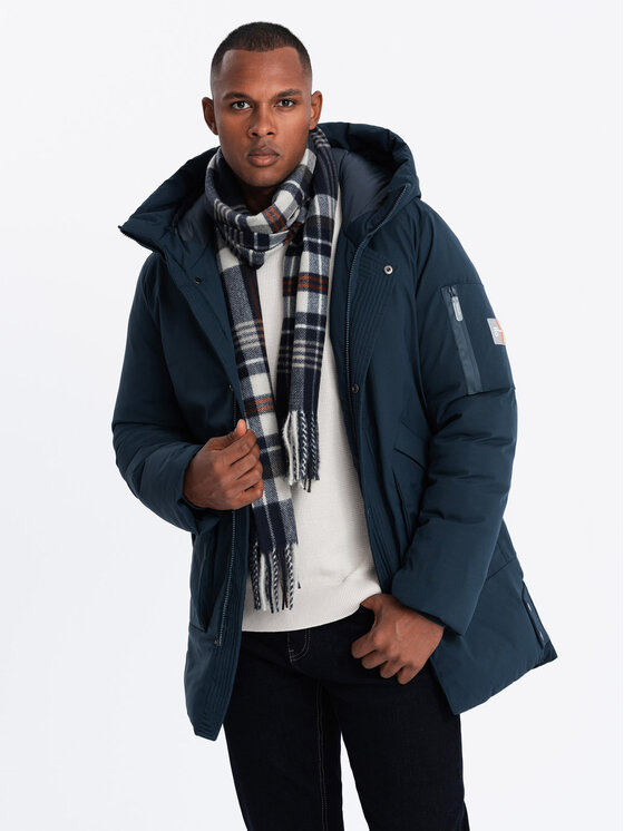 Ombre Ombre Outdoorová bunda OM-JALJ-0202 Tmavomodrá Regular Fit