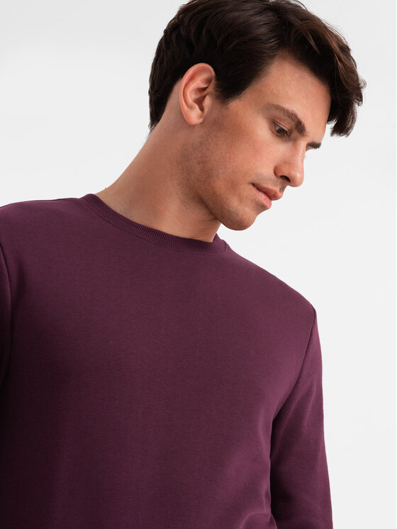 Ombre Ombre Mikina OM-SSBN-0159 Bordó Regular Fit
