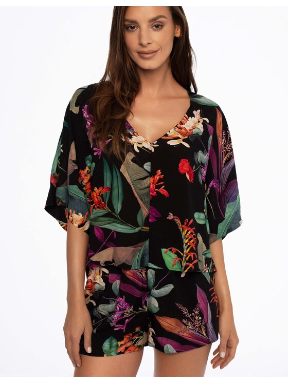Esotiq Esotiq Piżama 41266-99X Czarny Regular Fit
