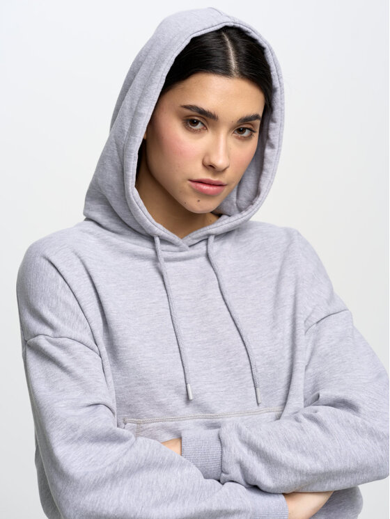 BIG STAR BIG STAR Bluza SUSANA_901_170 Szary Basic Fit