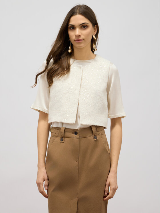 Oltre Oltre Marynarka L032R000044N021 Biały Regular Fit
